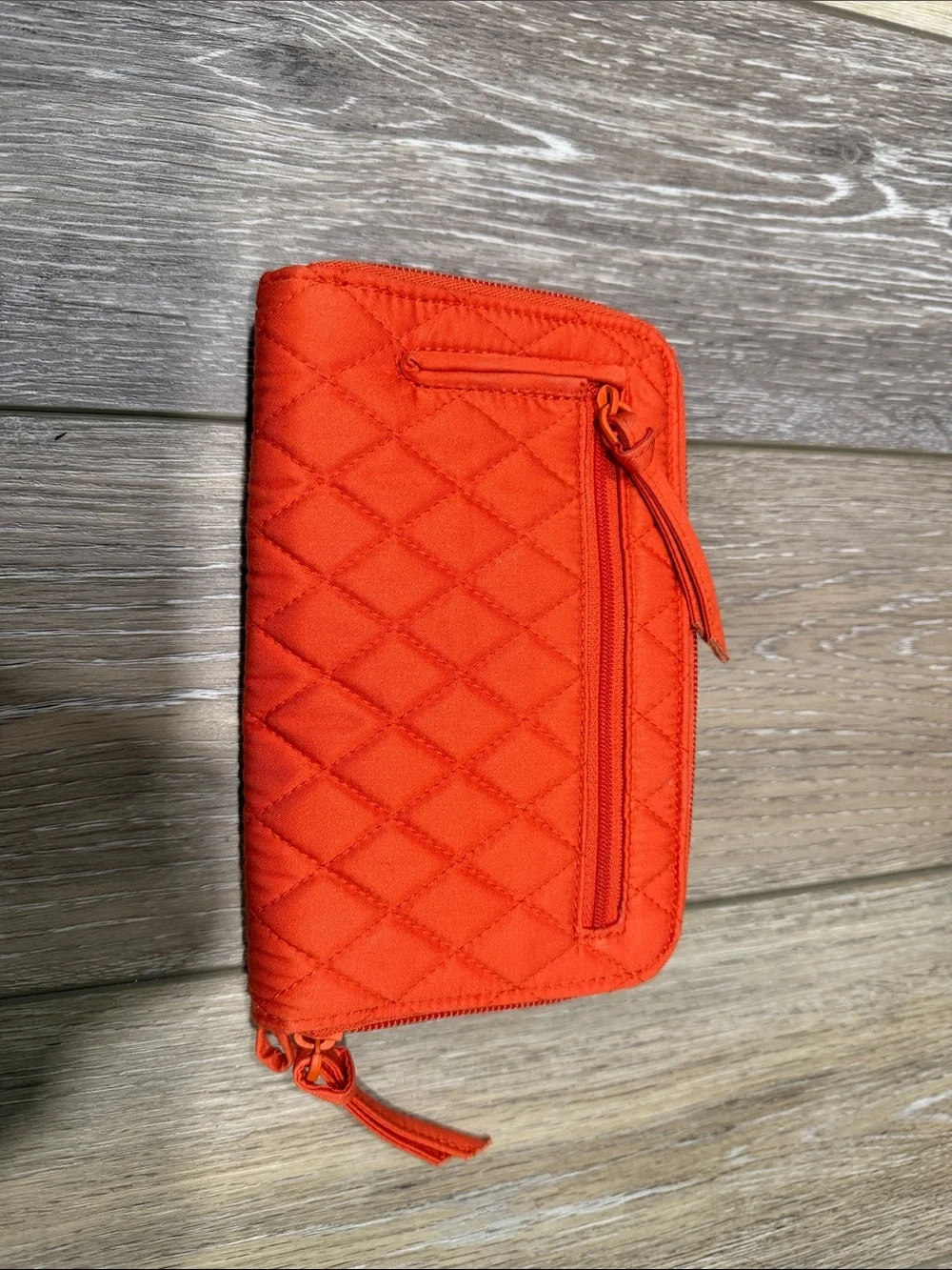 Vera Bradley Quilted Bright Orange Zip Wallet